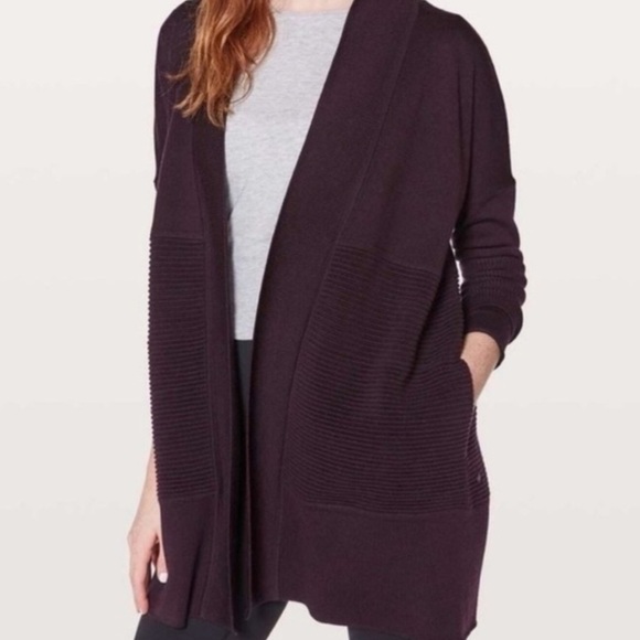 lululemon athletica “sit in lotus” knit cardigan FREE SHIPPING - Picture 2 of 5
